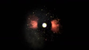 4 k döndürme yangın halo parçacıklar havai fişek arka plan, yıldız ışınları tünel alanı, güç teknik elektron enerji alanı lazer..