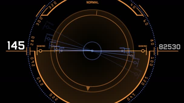 Radar Gps Display Tela Tecnologia Sinal Ciência Futura Sci Dados — Vídeo de Stock