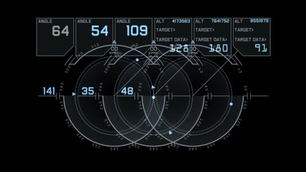 Radar Gps Signal Tech Bildschirm Display Future Science Sci Daten — Stockvideo