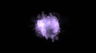 4 k patlama flaş magma enerji, soyut bulutlar sis sıçrama duman, yangın alanı gaz Buhar havai fişek parçacıklar arka plan.