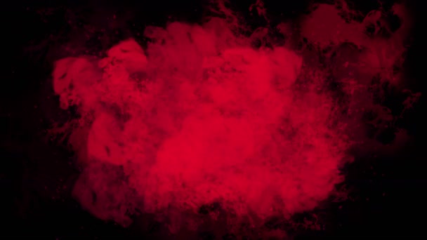 爆発血マグマ エネルギーがあり 抽象的な雲霧しぶき煙 火災空間ガス蒸気花火粒子背景 — ストック動画
