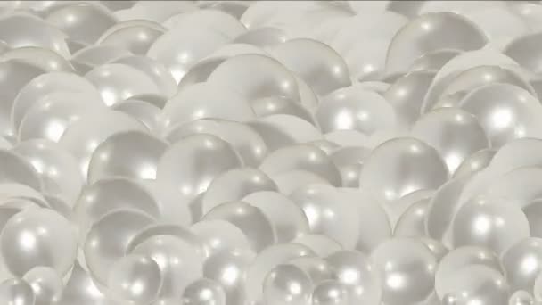 Pearl Bal Eieren Druppels Druppels Vloeibaar Bubbels Blaren Gems Diamanten — Stockvideo
