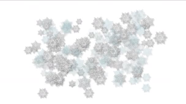 Copo Nieve Nieve Chrismas Flor Diseño Patrón Fondo — Vídeo de stock