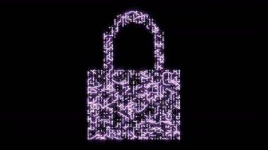 4 k bilgisayar güvenlik asma kilit ile elektrikli hareket ile fütüristik bir devre kartı