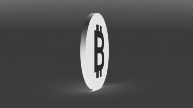 4k Bitcoin kripto para birimi Logo 3d btc para finans iş animasyon döner.