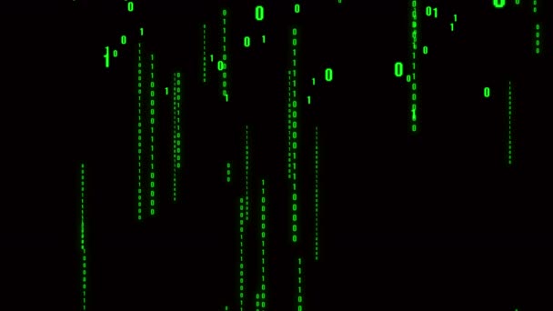 4k Der binäre Code im Matrix-Stil, sinkende Anzahl, abstrakter zukünftiger technischer Hintergrund. — Stockvideo