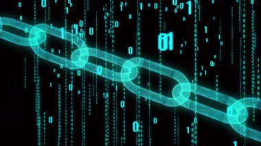 4 k Blockchain.Cripto Döviz Alım bitcoin. Matris stil ikili bilgisayar kodu.