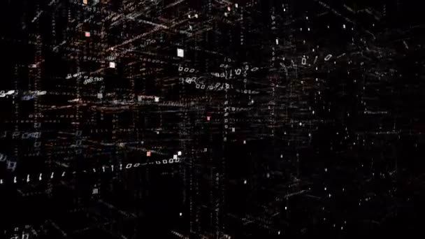 gène binaire de forme de code informatique de style matrice 4k, passant de zéro à un chiffre 