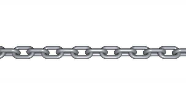 Animación 4k de la cadena del metal, movimiento de la cadena del acero inoxidable, cadena del bloque . — Vídeo de stock