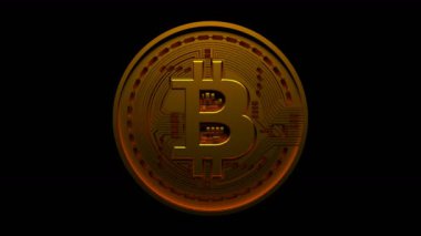 4 k Bitcoin kripto para birimi Logo, 3d btc para finans iş, hafif değişiklikler.