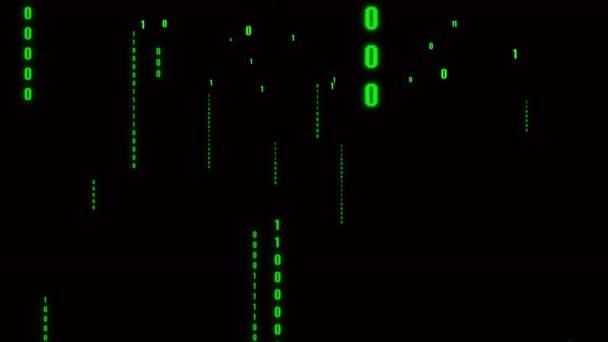 4k The Matrix style binary code,The camera moves through the falling numbers. — Stock Video