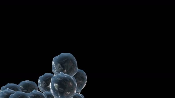 4k 3D-s Mikroba baktériumok rák buborék hólyagok részecske cellahátteret absztrakt — Stock videók