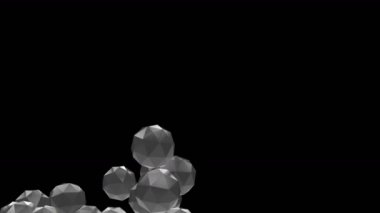 4 k Soyut 3d polihedron dodecahedron alan elmas kristalleri parçacık tasarım teknoloji sanat arka plan.