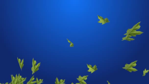 抽象3D 枫叶植物树叶秋树空间颗粒设计浪漫风吹艺术背景 — 图库视频影像