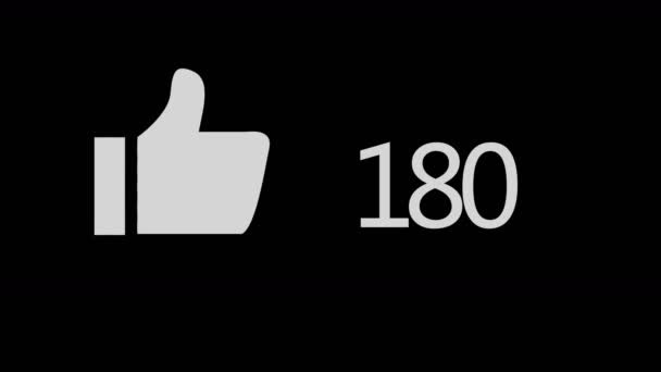 Botão 4k Like com número de contagem, Animação de Contador de Rede Social, polegares — Vídeo de Stock