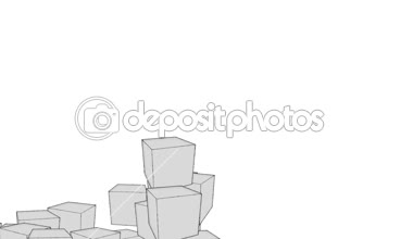 4k 3d kutu küp parçacık tasarım teknoloji sanat alanı arka plan.