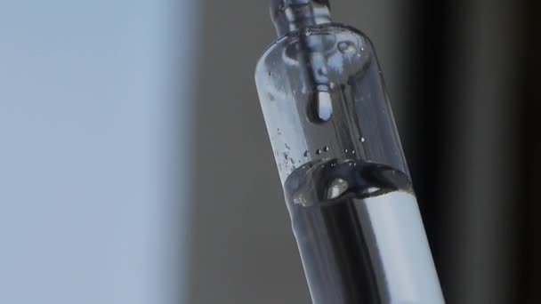 Close Intravenous Drip Bottle Clinic — Stock Video