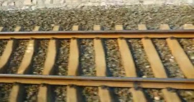 4 k hız tren seyahat, sahne dışında window.train-istasyonu demiryolu.