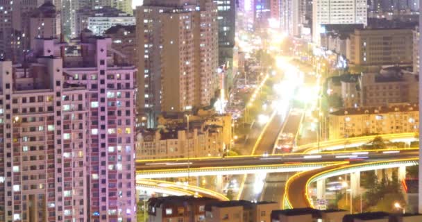 Timelapse Autopista Concurrida Ciudad Hora Punta Tráfico Pesado Atasco Carretera — Vídeos de Stock