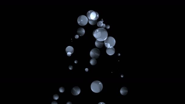 4k bulle boursouflure perles poisson oeufs, fontaine pulvérisation liquide pluie verre douche . — Video