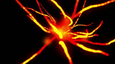 4 k soyut kırmızı parçacık yangın duman havai fişek füze arka plan.