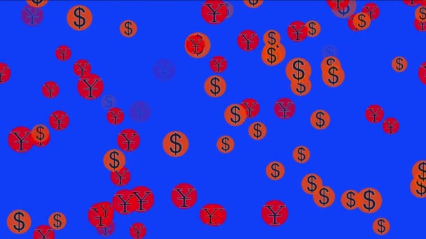 Float Usa Dollar Kina Rmb Pengar Rikedom Symbol Växelkurs Bakgrund — Stockvideo