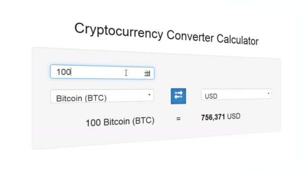 4k Bitcoin, Etere, Criptovaluta litecoin con tasso di cambio del dollaro, blocco-catena . — Video Stock