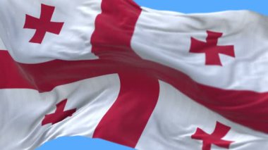 4k sorunsuz Yakın gürcistan bayrağı yavaş wind.alpha kanal sallayarak kadar