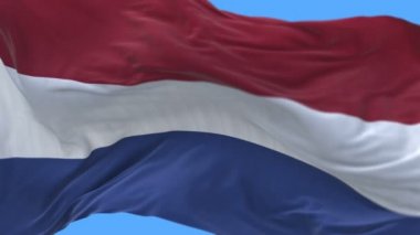 4k sorunsuz Wind.alpha kanal da yavaş sallayarak Hollanda bayrağı yavaş yakın.