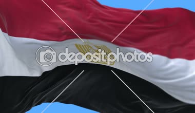 4k sorunsuz yakın mısır bayrağı yavaş wind.alpha kanal sallayarak kadar.