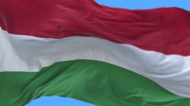 4k sorunsuz Macaristan bayrağı yavaş wind.alpha kanal sallayarak yakın