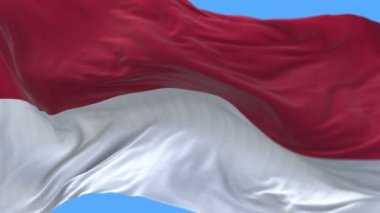4k sorunsuz Yakın Endonezya bayrağı yavaş wind.alpha kanal sallayarak kadar