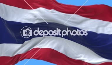 4k sorunsuz Yakın Tayland bayrağı yavaş wind.alpha kanal sallayarak kadar.