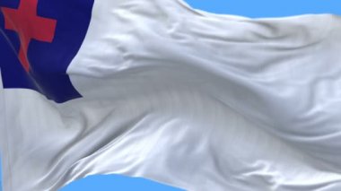 4k sorunsuz Christian bayrağı yavaş wind.alpha kanal sallayarak yakın