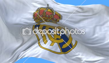 4k Madrid,İspanya, Real Madrid C.F.futbol kulübü, editoryal şampiyonluk lig bayrağı