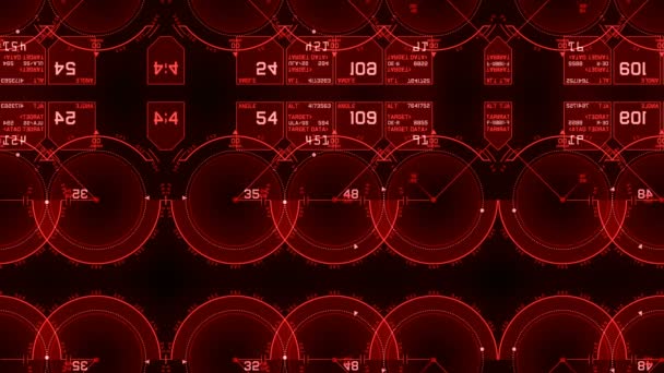 4 k Radar Gps signaal tech schermweergave, wetenschap sci-fi gegevens computer navigatie — Stockvideo