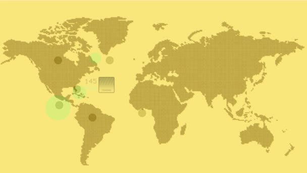 4 k Global Gps danych wykrywania ziemi Mapa radarów wojskowych Gps nawigacji interfejs. — Wideo stockowe