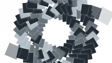 4k Spiral merdiven tünel arka plan, blok kare kart kağıt parçacığı.