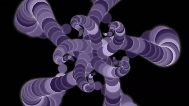 4k abstraktes rundes Kreisblumenmuster, Sternenkette, Seilknoten, Whirlpool-Wirbel. — Stockvideo