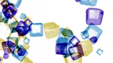 4 k soyut cam kutusu arka planının, alev havai fişek parçacık, geometrik patlama.