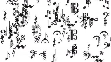 4 k müzik notlar arka plan, sembol melodi melodi ses, romantik sanatsal Senfoni