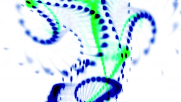 4k abstrakte Spritzer Punkte Partikelkunst Linien, Wirbel Kurve Blütenblatt Hintergrund. — Stockvideo