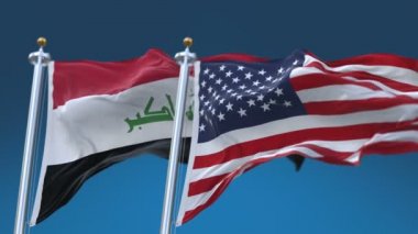 4k Kesintisiz Amerika Birleşik Devletleri ve Irak Bayrakları arka plan,Abd Irq Iq.