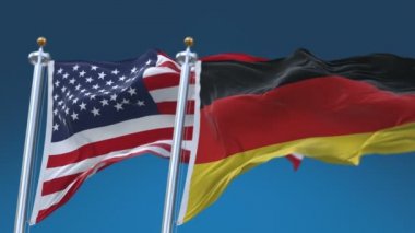4k Dikişsiz Amerika Birleşik Devletleri ve Almanya Bayrakları arka plan, Usa Ger De.