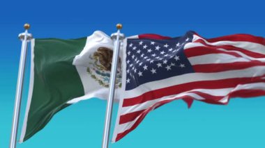 4k Dikişsiz Amerika Birleşik Devletleri Amerika Birleşik Devletleri ve Meksika Bayrakları arka plan, Abd Mex.