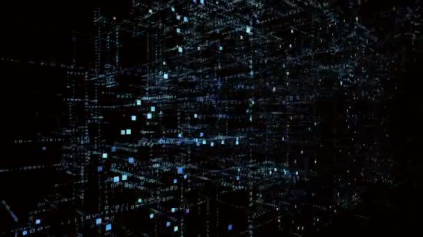 Vergi Kelime Etiketi Bulut Ikili Bilgisayar Kodu Matrix Tarzı Ikili — Stok video