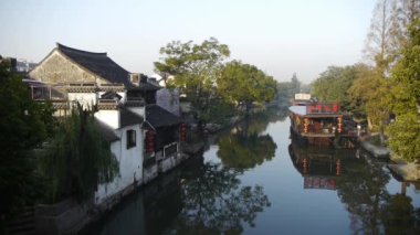 Geleneksel Çince evlerde Xitang su şehir, sabah, shanghai, Çin.