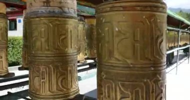 4 k Tibet kişi açmak Budist dua tekerlekleri, lhasa iplik.