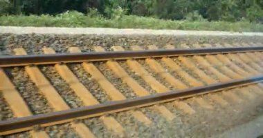 4 k hız tren seyahat, sahne dışında window.train-istasyonu demiryolu.