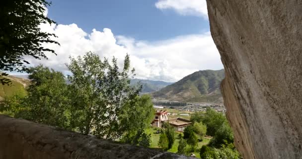 4k lhasa templo pabangka, Tíbet . — Vídeos de Stock